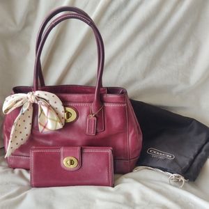 Leather Coach Purse & Wallet